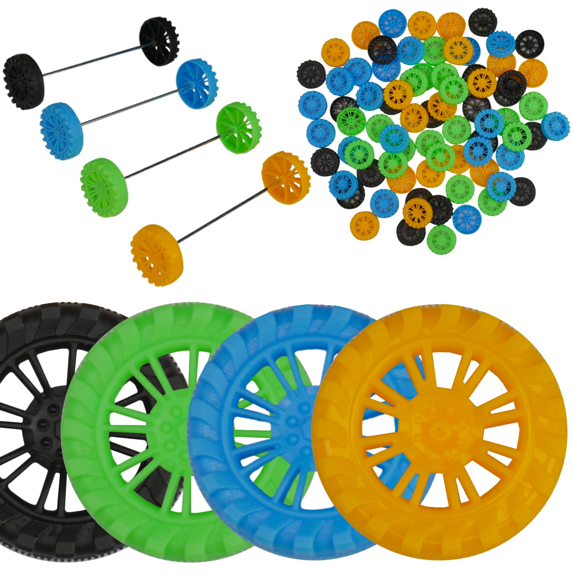 Amazon.co.jp: プラスチック製おもちゃの車輪とスチール車軸 DIY STEM
